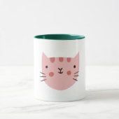 Pink Cat Cute Funny Mok (Midden)