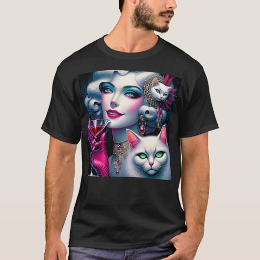 Pink Cat Lady T-shirt (Voorkant)