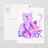 Pink Cat Lover Tshirts en geschenken Briefkaart (Voorkant / Achterkant)