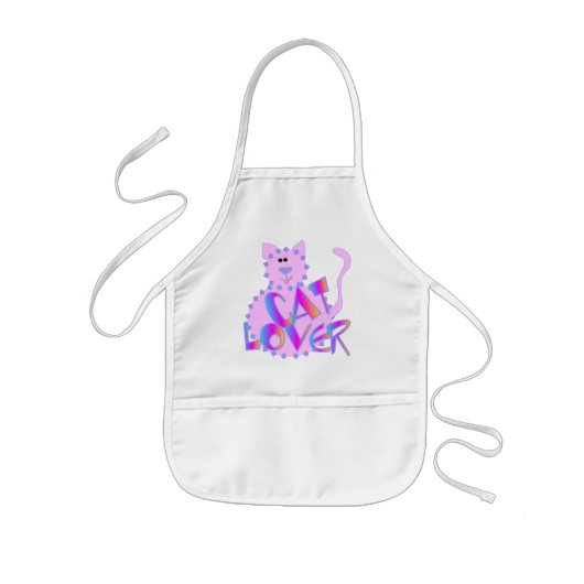 Pink Cat Lover Tshirts en geschenken Kinder Schort (Voorkant)
