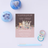 Pink Cat Sitting Service Flyer (Enkel)