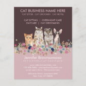 Pink Cat Sitting Service Flyer (Voorkant)