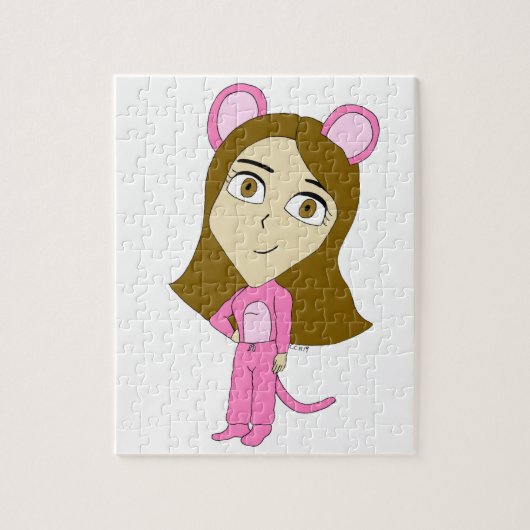 pink catgirl     legpuzzel (Verticaal)