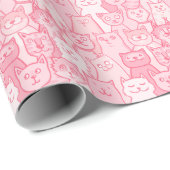 Pink Cats, Schattig naadloos patroon. Cadeaupapier (Rol Hoek)