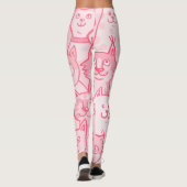Pink Cats, Schattig naadloos patroon. Leggings (Achterkant)