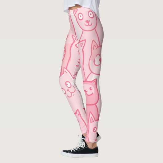 Pink Cats, Schattig naadloos patroon. Leggings (Links)