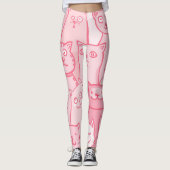 Pink Cats, Schattig naadloos patroon. Leggings (Voorkant)