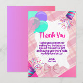 Pink Celebration bedankkaartje Bedankkaart (Voorkant / Achterkant)