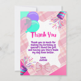 Pink Celebration bedankkaartje Bedankkaart