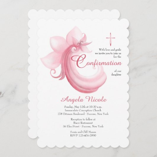 Pink Celebration Uitnodiging (Voorkant / Achterkant)