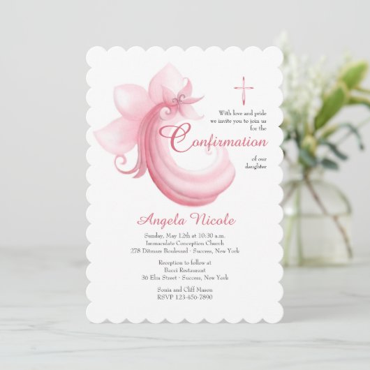 Pink Celebration Uitnodiging (Staand voorkant)