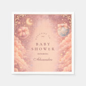 Pink Celestial Bows Clouds Baby Shower Servet (Voorkant)