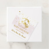 Pink Celestial Over the Moon en Stars Baby shower Bedankjes Labels (In situ)