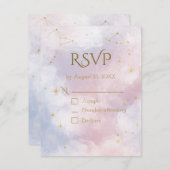  Pink Celestial RSVP Card | Watercolor Stars (Voorkant / Achterkant)