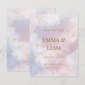 Pink Celestial Save the Date | Constellaties (Voorkant / Achterkant)