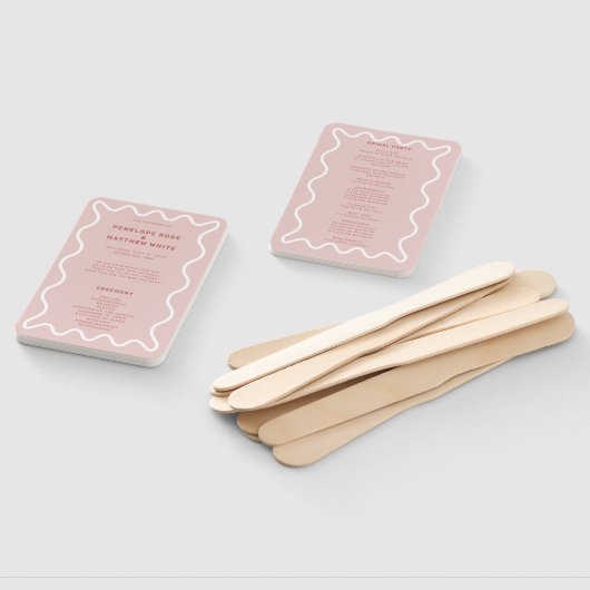 Pink Ceremony Program Hand Fan Handwaaier (Niet-gemonteerd)