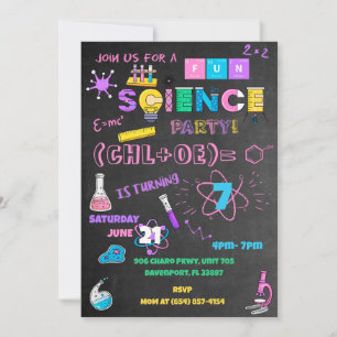 Pink Chalkboard Science Kaart