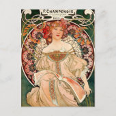 pink champagne - Art Nouveau Briefkaart (Voorkant)