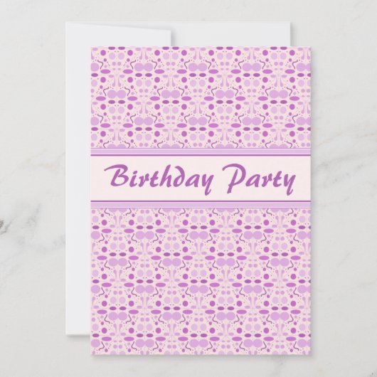Pink Champagne Birthday Polka Dot Party Kaart (Voorkant)