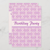 Pink Champagne Birthday Polka Dot Party Kaart (Voorkant / Achterkant)