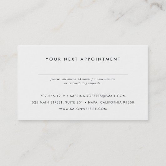 Pink Champagne Bokeh Appointment Card Afsprakenkaartje (Achterkant)