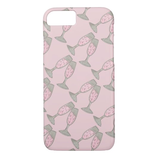 Pink Champagne Glass Bride Weddenschap Phone Case (Achterkant)