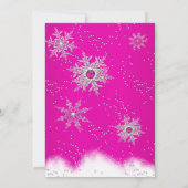 Pink Champagne Snowflake kerstfeestdag Kaart (Achterkant)