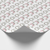Pink Champagne Wedding Diamond Ring Bride Cadeaupapier (Hoek)