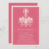 PINK CHANDELIER | BRIDAL SHOWER INVITATION KAART (Voorkant / Achterkant)
