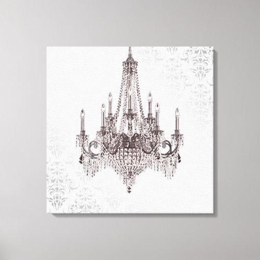 Pink Chandelier Canvas Afdruk (Voorkant)