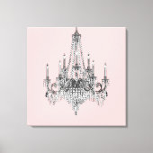 Pink Chandelier Canvas Wall Art (Voorkant)