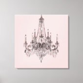 Pink Chandelier Canvas Wall Art (Voorkant)