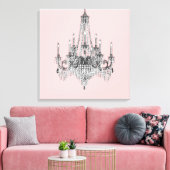 Pink Chandelier Canvas Wall Art Afdruk (Insitu (Woonkamer))