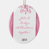 Pink Chandelier Chic Personalized Name Ornament (Rechts)