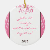 Pink Chandelier Chic Personalized Name Ornament (Voorkant)