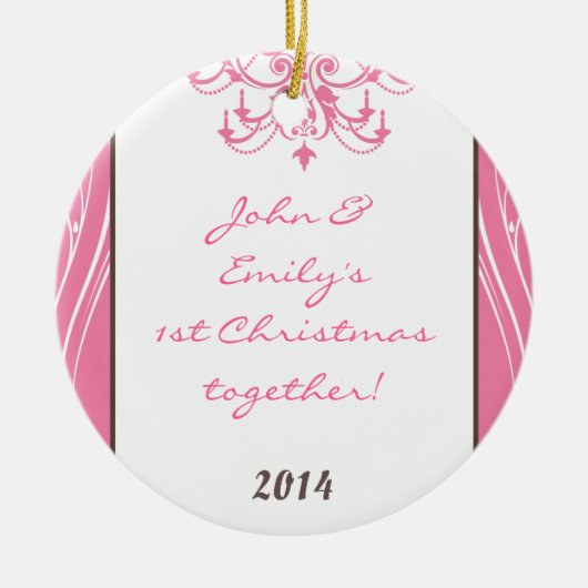 Pink Chandelier Chic Personalized Name Ornament (Voorkant)