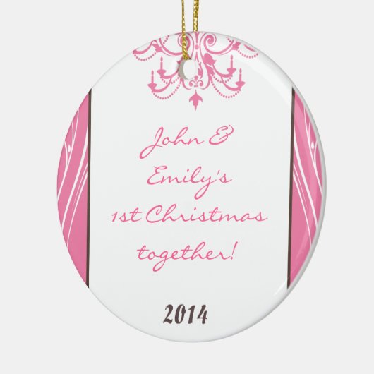 Pink Chandelier Chic Personalized Name Ornament (Links)