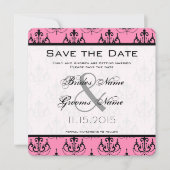 Pink Chandelier Wedding Save the Date Kaart (Voorkant)