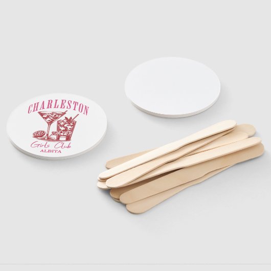 Pink Charleston Bachelorette Handwaaier (Niet-gemonteerd)