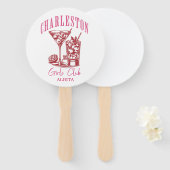 Pink Charleston Bachelorette Handwaaier (Voorkant en achterkant)