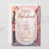 Pink Charming Ancient Cityscape Oval Translucent Kaart (Voorkant)