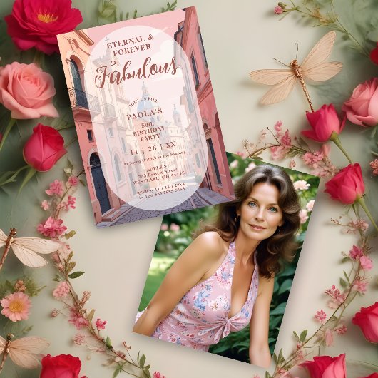 Pink Charming Ancient Cityscape Oval Translucent Kaart