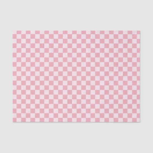 Pink Checker Checkerboard Checkered Girly Retro Tissuepapier (Voorkant)