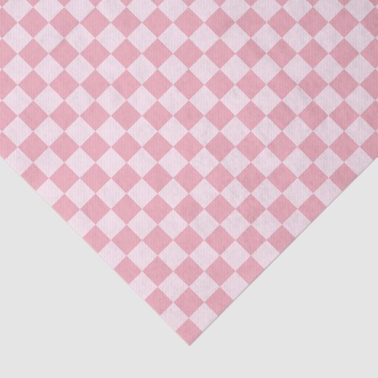 Pink Checker Checkerboard Checkered Girly Retro Tissuepapier (Detail)