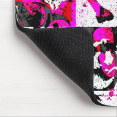 Pink Checker Graffiti Muismat (Hoek)