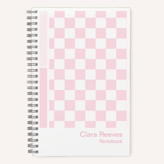 Pink Checkerboard Color Palette Aesthetic Notebook Notitieboek (Voorkant)
