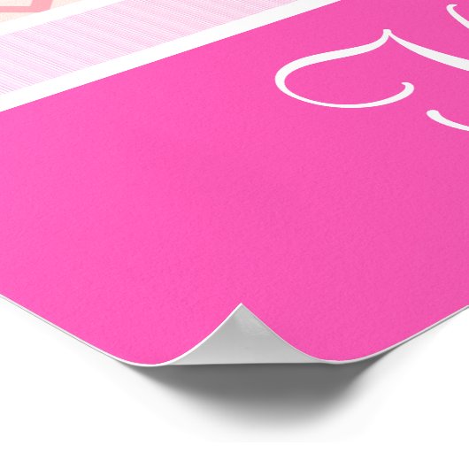 Pink Checkered Diamonds Gymnastiek met monogram Poster (Hoek)