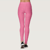 Pink checkered leggings displayed front and back  (Achterkant)