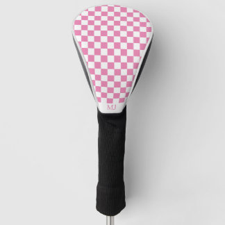 pink checkered monogram golfheadcover