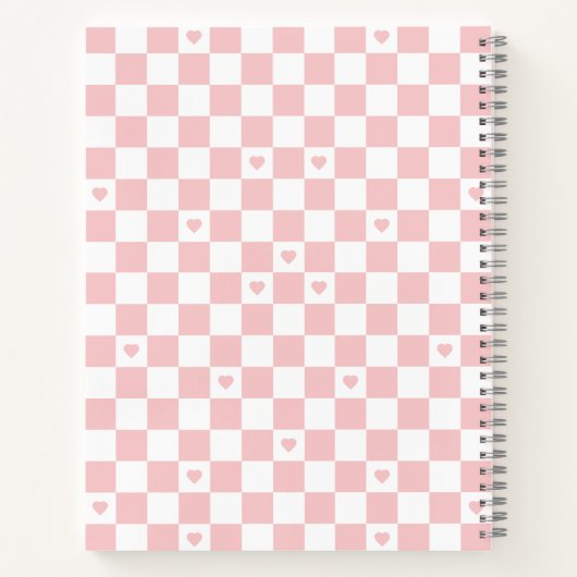 Pink Checkered Pattern Background Notitieboek (Achterkant)
